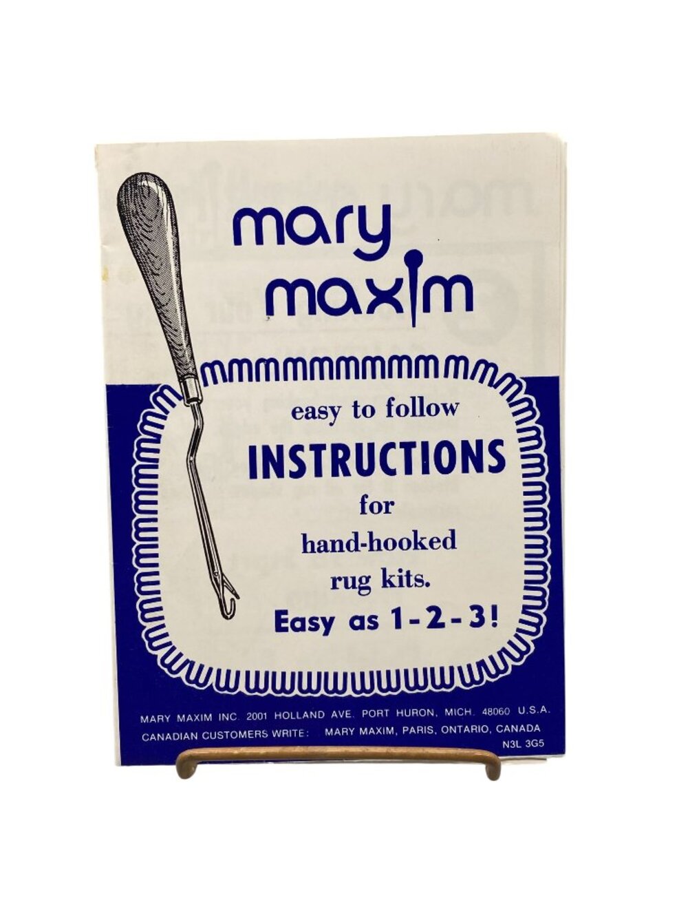 Vintage Mary Maxim Instructions for Hand Hooked Rug Kits, Easy to Follow, 1950s